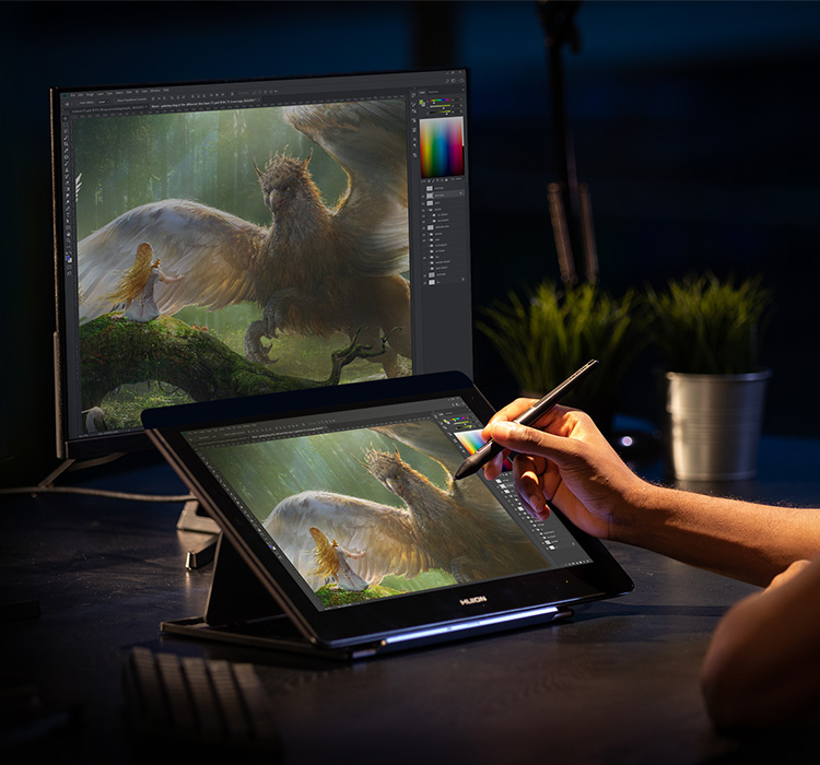 HUION Kamvas Pro 16 4K UHD Tablette Graphique avec Ecran, Verre  Anti-éblouissement entièrement laminé 15,6 Pouce Stylet Passif 8192 Niveaux  avec Fonction d'inclinaison de ± 60° pour PC, Mac, Android : :  Informatique