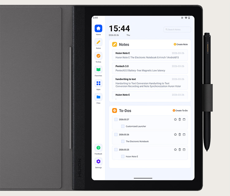 Huion Note E Digital Notebook with Magnetic Pen and Cover for Work