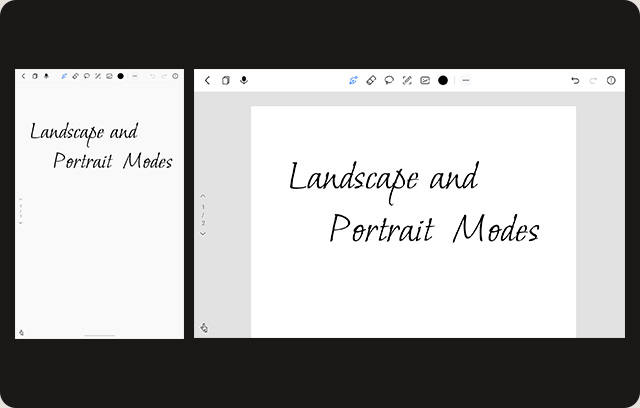 Landscape and Portrait Modes