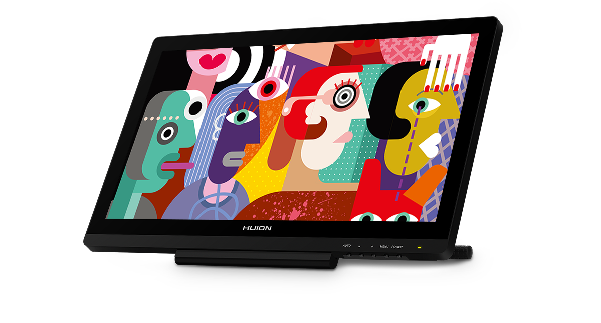 紫③ ○HUION GT-191 19.5インチ HD液晶タブレット - ディスプレイ