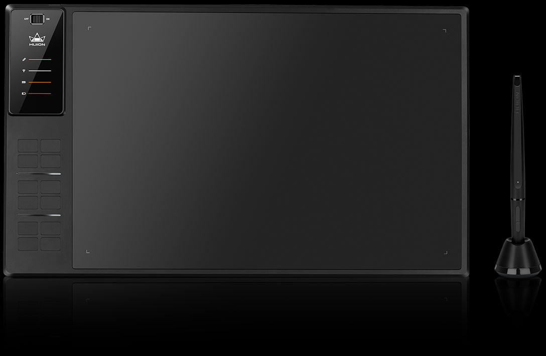 Model WH1409 Huion Tablette graphique tactile sans fil  HUION Noir 8192 